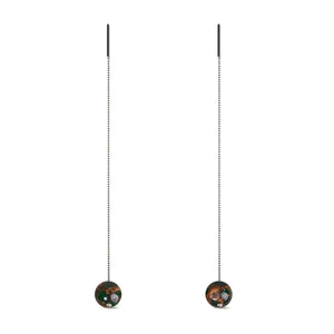 New Green Agate | .925 Sterling Silver | Gemstone Chain Drop Threader Earrings
