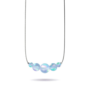 Aquamarine | .925 Sterling Silver | Mermaid Glass Infinity Clasp Necklace