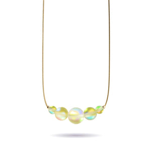 Canary | Gold Vermeil | Mermaid Glass Infinity Clasp Necklace