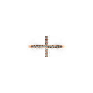 Blessed | 18k Rose Gold Vermeil | .925 Sterling Silver  | Cubic Zirconia Crystal Cross Ring