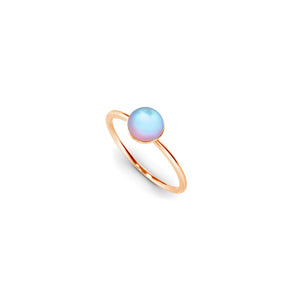 Rainbow White | Rose Gold Vermeil | Mermaid Glass Ring