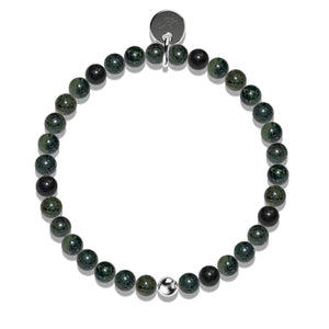 Midnight Green Jasper | .925 Sterling Silver | Healing Gemstone Bead Bracelet
