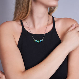 Verdant Moon | .925 Sterling Silver | Galaxy Glass Infinity Clasp Necklace