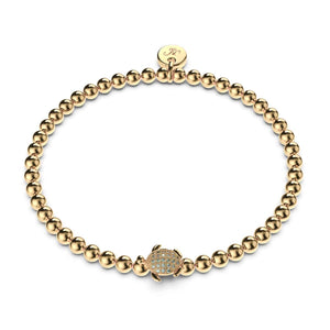 Tortuga | 18k Gold Vermeil | .925 Sterling Silver | Cubic Zirconia Crystal Sea Turtle Bracelet