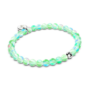 Emerald | Silver | Mermaid Glass Bead Bracelet