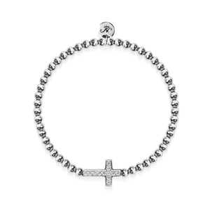 Blessed | Silver | Crystal Cross Charm Bracelet