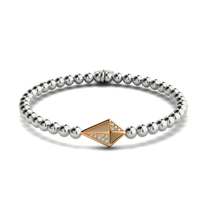 Kite | Silver & 18k Rose Gold | Crystal Charm Bracelet
