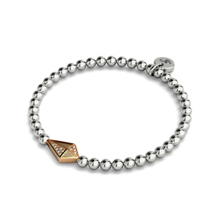 Kite | Silver & 18k Rose Gold | Crystal Charm Bracelet