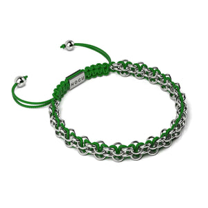 Tree Frog Links | Mini Kismet Bracelet | Green x Silver