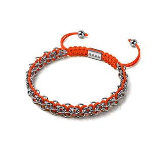 Clown Fish Links | Mini Kismet Bracelet | Neon Orange x Silver