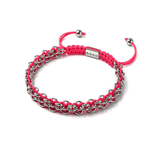 Roseate Spoonbill Links | Mini Kismet Bracelet | Neon Pink x Silver