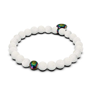 Pele | Unicorn Silver | White Lava Rock Diffuser Bracelet
