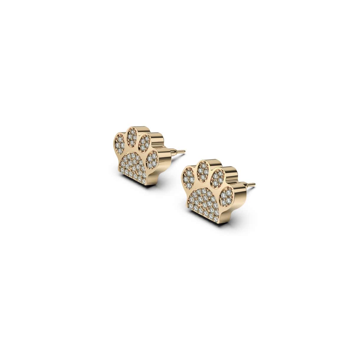 Paw | 18k Gold Vermeil | .925 Sterling Silver | Cubic Zirconia Crystal Pup Print Earrings