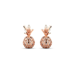 Pina Colada | Rose Gold Vermeil | CZ Diamond Pineapple Earrings