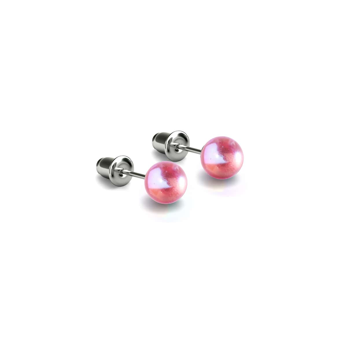 Pink Nebula | .925 Sterling Silver | Galaxy Glass Mini Stud Earrings