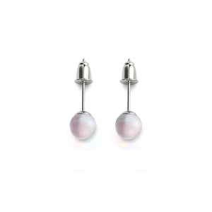 Rainbow White | .925 Sterling Silver | Mermaid Glass Mini Stud Earrings