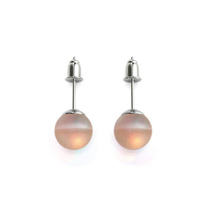Peach | .925 Sterling Silver | Mermaid Glass Stud Earrings