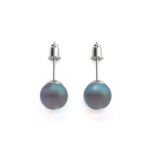 Grey | .925 Sterling Silver | Mermaid Glass Stud Earrings