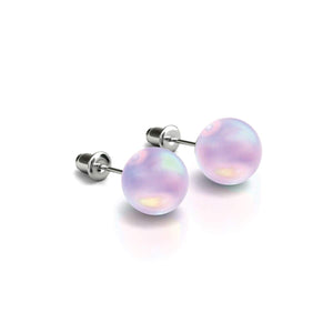Lavender | .925 Sterling Silver | Mermaid Glass Stud Earrings
