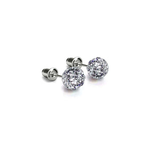 Winter White Crystal | .925 Sterling Silver | Mini Kikiballa Earrings