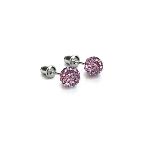 Flamingo Crystal | .925 Sterling Silver | Mini Kikiballa Earrings