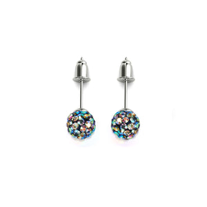 Midnight Confetti Crystal | .925 Sterling Silver | Mini Kikiballa Earrings