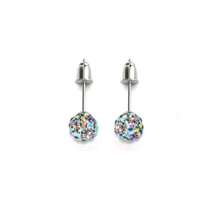 Confetti Crystal | .925 Sterling Silver | Mini Kikiballa Earrings