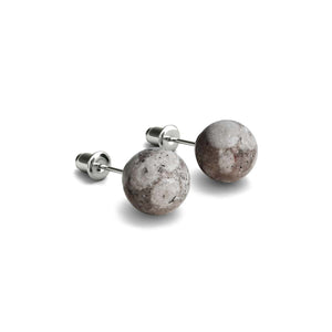 Fossil Jasper | .925 Sterling Silver | Stone Stud Earrings
