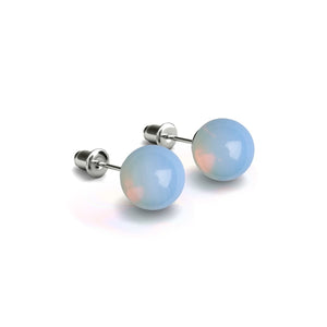 Opal Moonstone | .925 Sterling Silver | Gemstone Stud Earrings