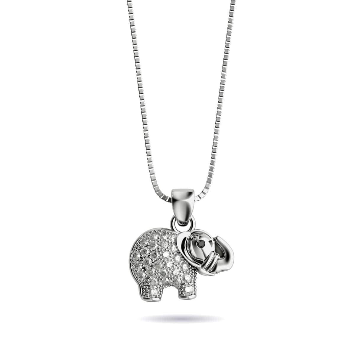 Sanctuary | .925 Sterling Silver | Crystal Elephant Infinity Clasp Necklace