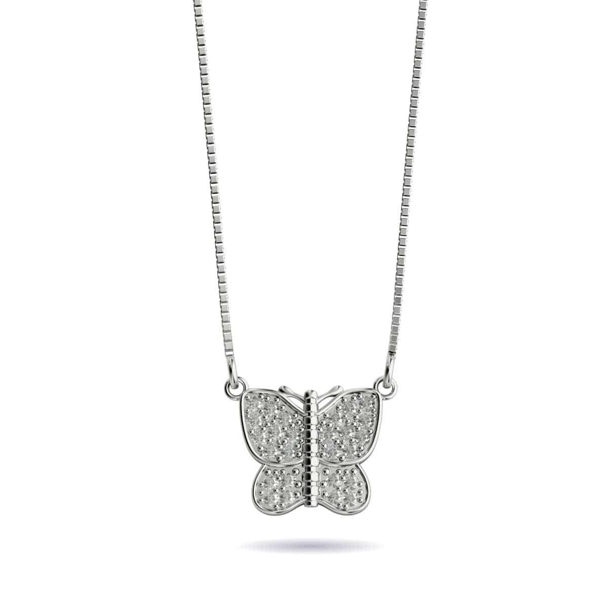 Monarch | .925 Sterling Silver | Crystal Butterfly Infinity Clasp Necklace