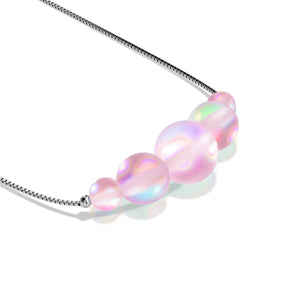 Pink | .925 Sterling Silver | Mermaid Glass Infinity Clasp Necklace