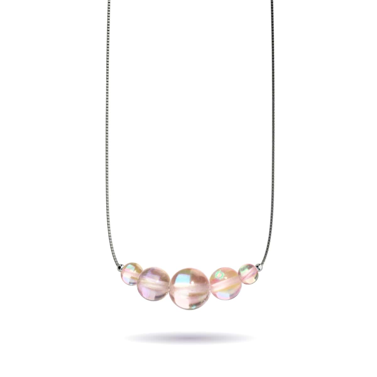 Champagne Supernova | .925 Sterling Silver | Galaxy Glass Infinity Clasp Necklace