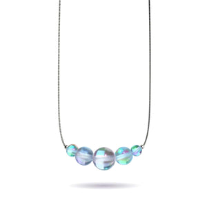 Blue Nebula | .925 Sterling Silver | Galaxy Glass Infinity Clasp Necklace