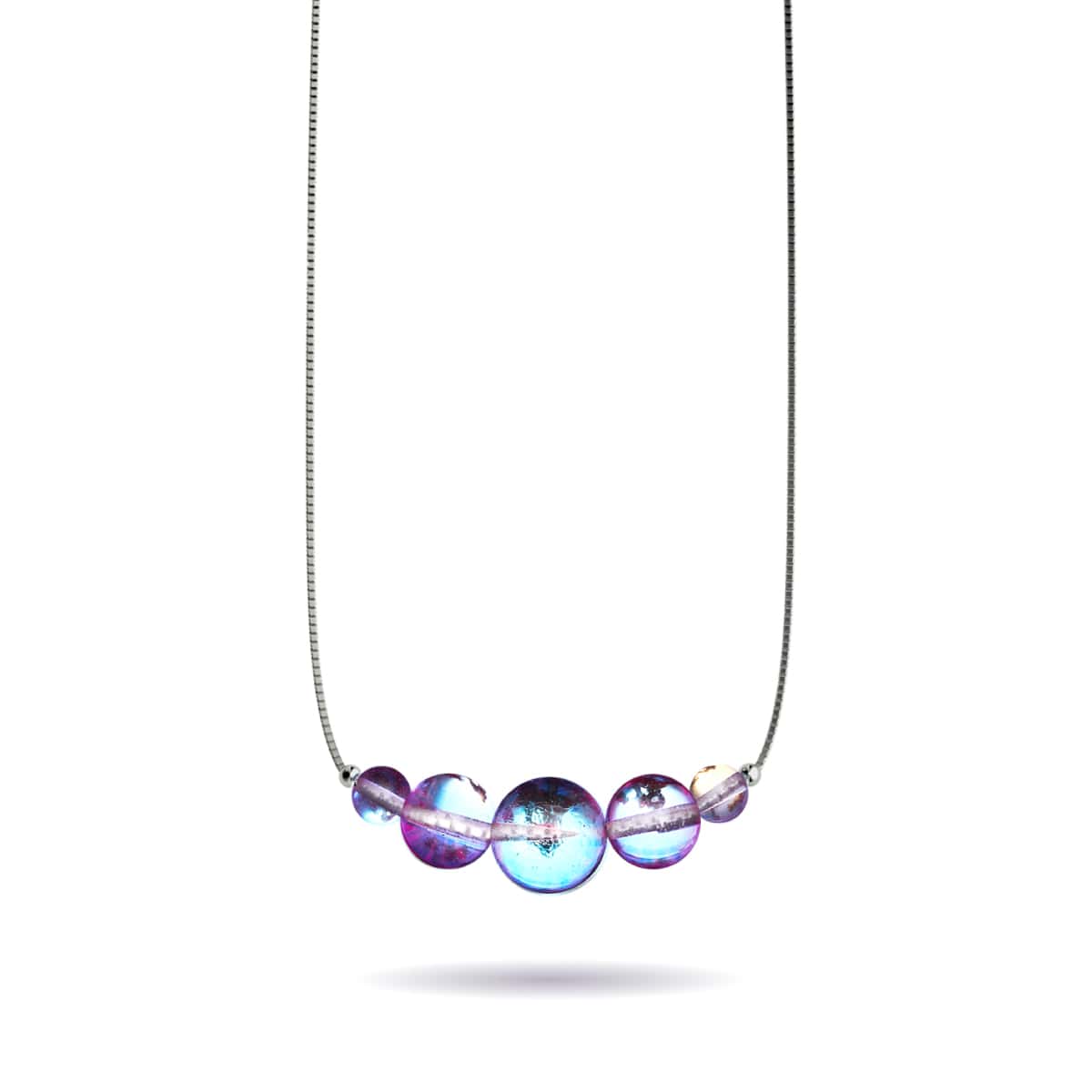 Ultraviolet | .925 Sterling Silver | Galaxy Glass Infinity Clasp Necklace