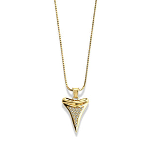 Shark Tooth Infinity Clasp Necklace by Lauren Howe | .925 Sterling Gold Vermeil | Crystal