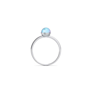 Rainbow White | .925 Sterling Silver | Mermaid Glass Ring