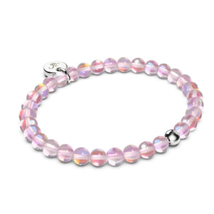 Pink Nebula | .925 Sterling Silver Galaxy Glass Gift Set | Bracelet and 8mm Stud Earrings