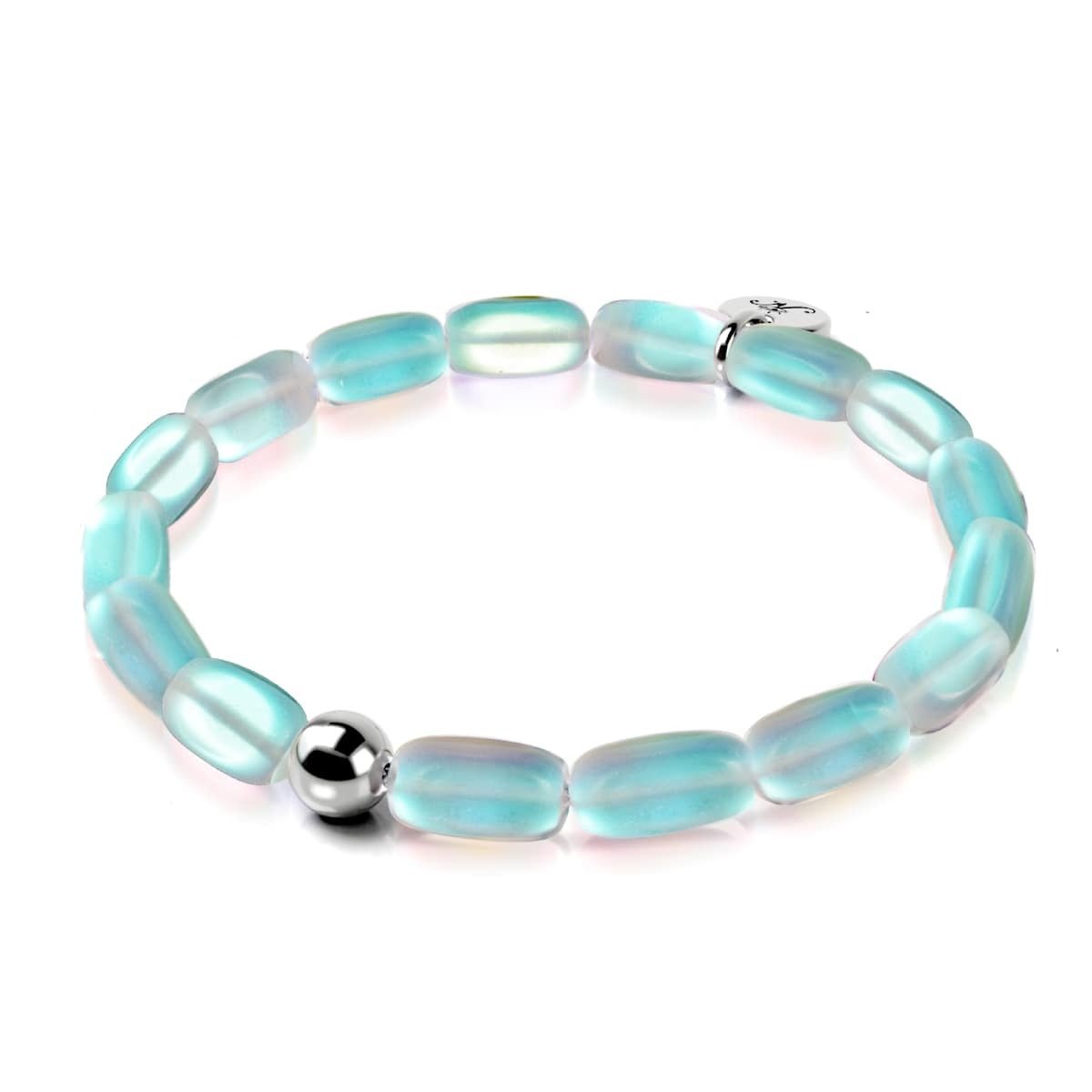 Aquamarine | .925 Sterling Silver | Mermaid Glass Pebble Bracelet