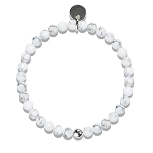 Howlite | .925 Sterling Silver | Healing Gemstone Bead Bracelet