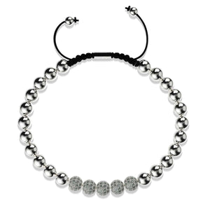 Silver | Crystal Pavé Gala Bracelet | Black