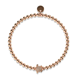 Tortuga | 18k Rose Gold | Crystal Sea Turtle Bracelet