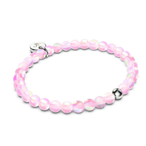 Pink | Silver | Mermaid Glass Bead Bracelet