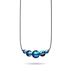 Milky Way | .925 Sterling Silver Gunmetal | Galaxy Glass Infinity Clasp Necklace