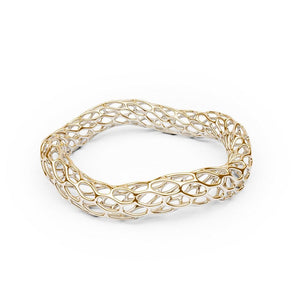 The HIVE Bangle | Double Wave | 14k Gold Sterling