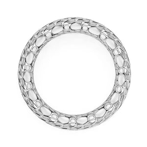 The HIVE Bangle | Double Wide | Platinum Sterling