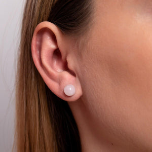 Rose Quartz | .925 Sterling Silver | Stone Stud Earrings