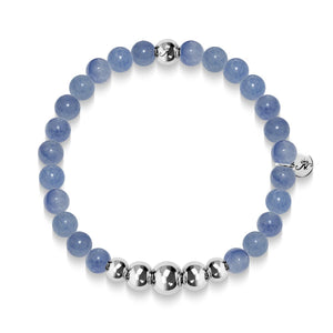 Peaceful | Silver Aura Blue Aventurine Bracelet