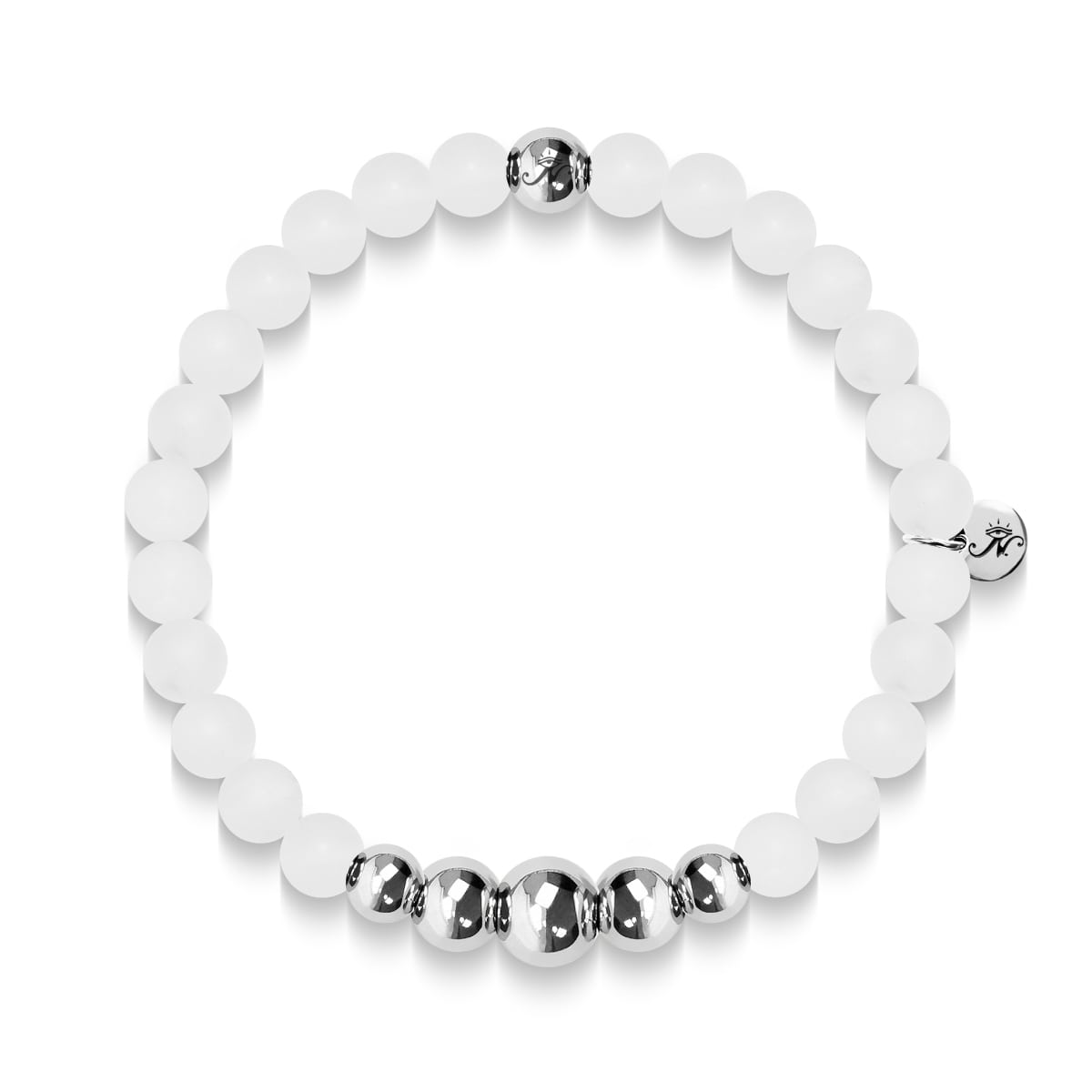 Purity | Silver Aura Matte White Bracelet