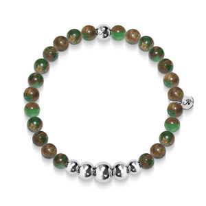 Perseverance | Silver Aura New Green Agate Bracelet